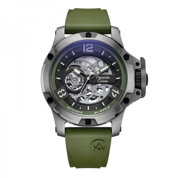 Alexandre Christie AC 6295 Green Automatic Skeleton